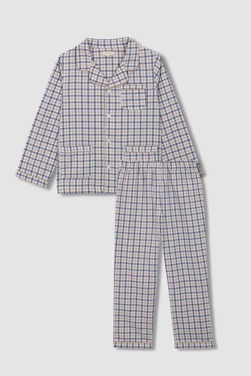 women'secret Pijama de cuadro vichy gris