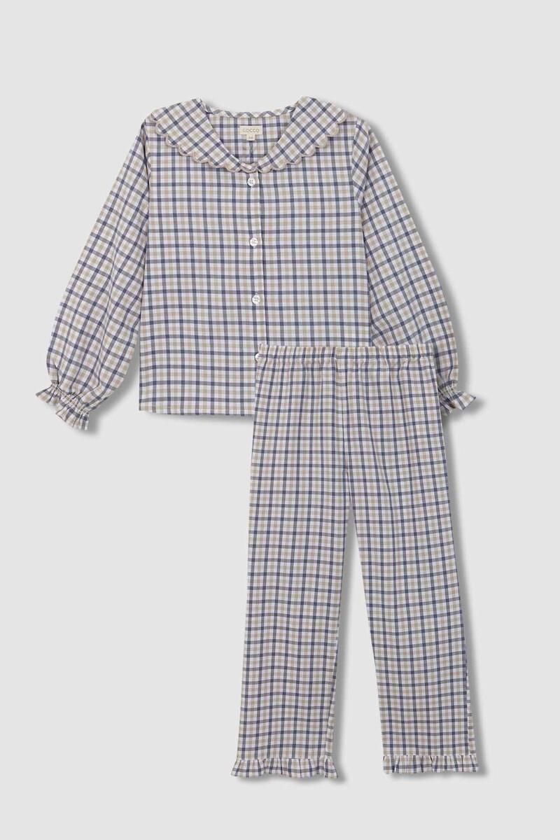 women'secret Pijama de cuadro vichy gris