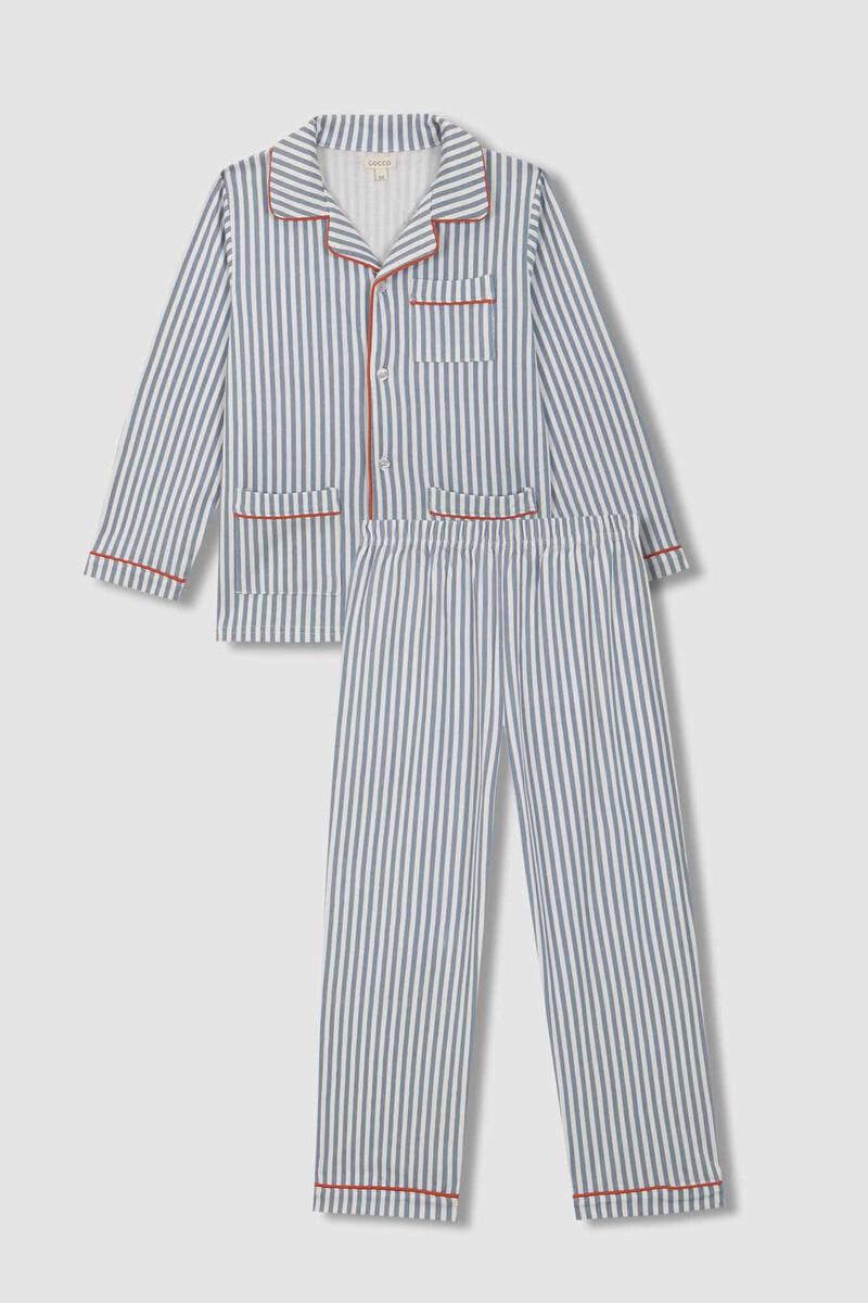 Women'secret Pijama De Rayas Con Contraste Azul