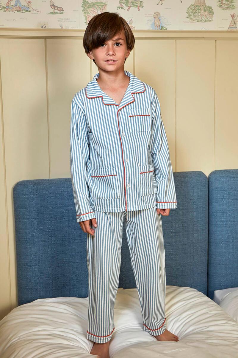 women'secret Pijama de rayas con contraste azul