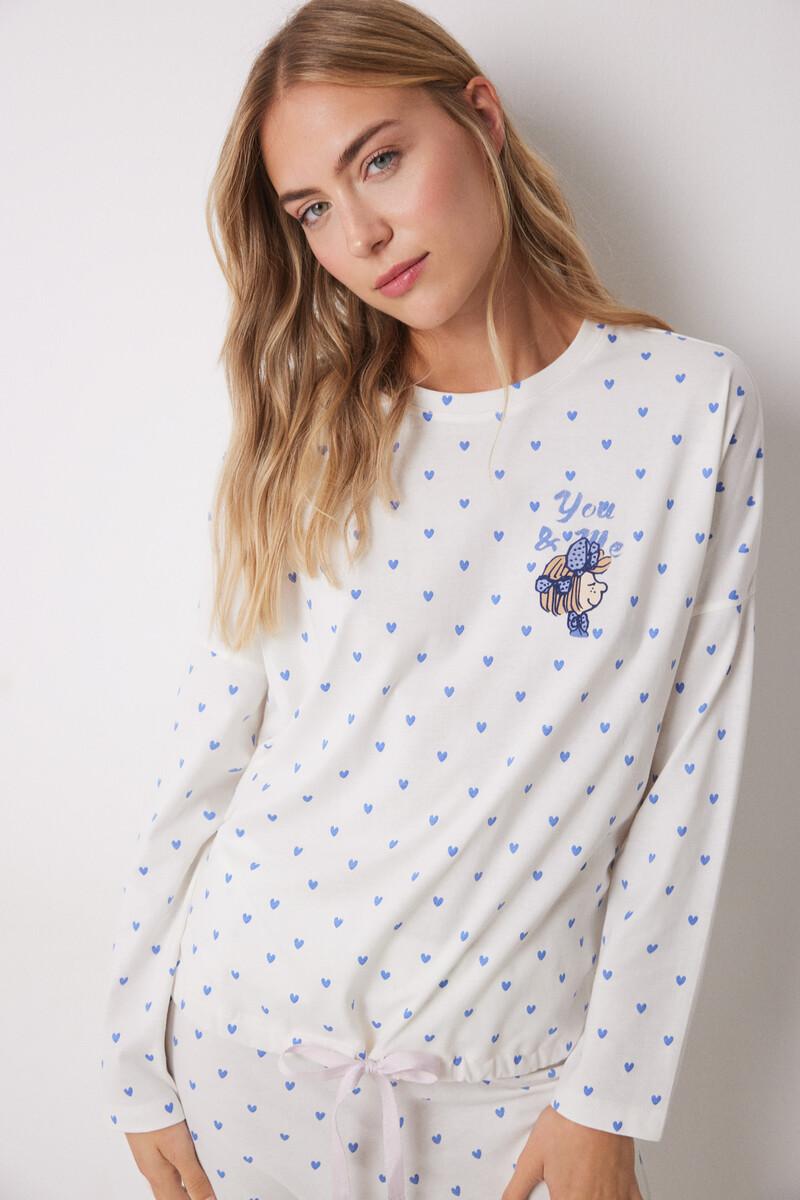 Women'secret Pijama Largo 100% Algodón Corazones