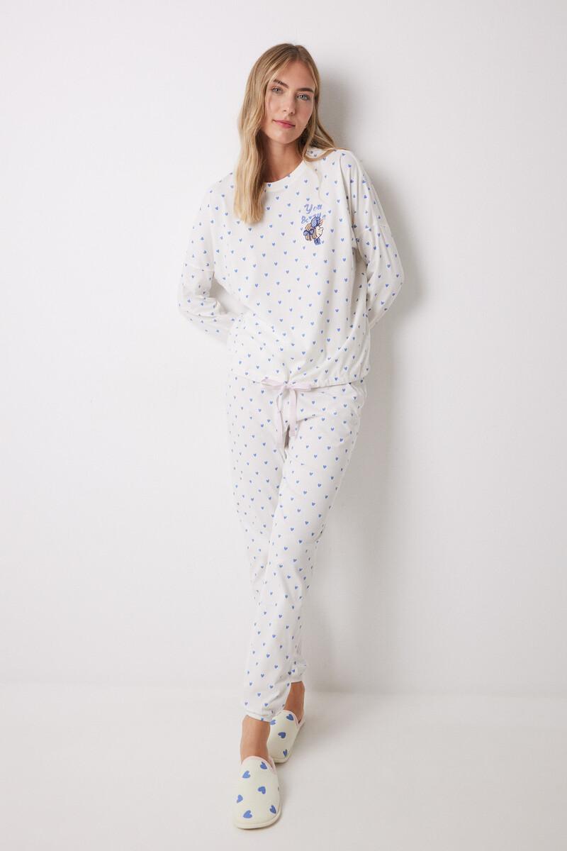 Women'secret Pijama Largo 100% Algodón Corazones