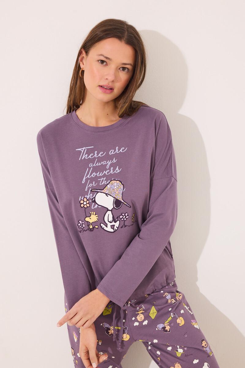 women'secret Pijama largo 100% algodón print Snoopy