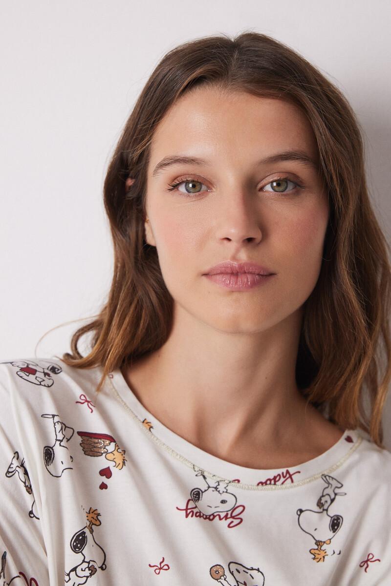 Women'secret Pijama Largo 100% Algodón Snoopy