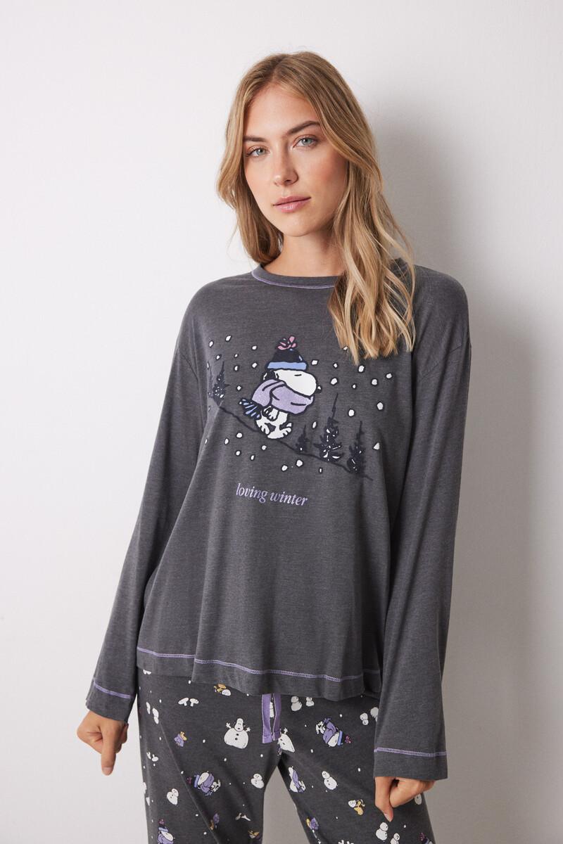 Women'secret Pijama Largo 100% Algodón Snoopy
