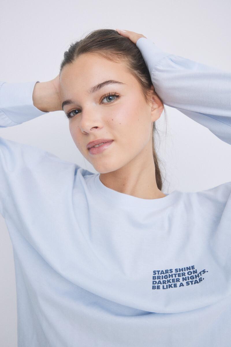 Women'secret Pijama Largo Algodón Azul