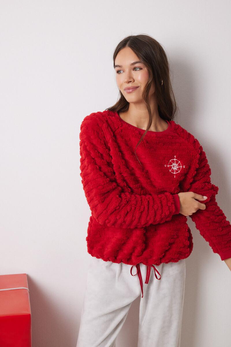 women'secret Pijama largo pelo y polar fleece