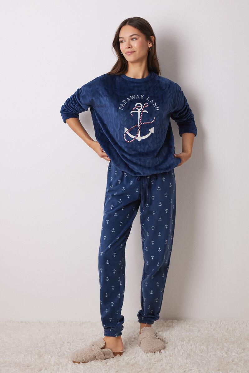 women'secret Pijama largo pelo y polar suave