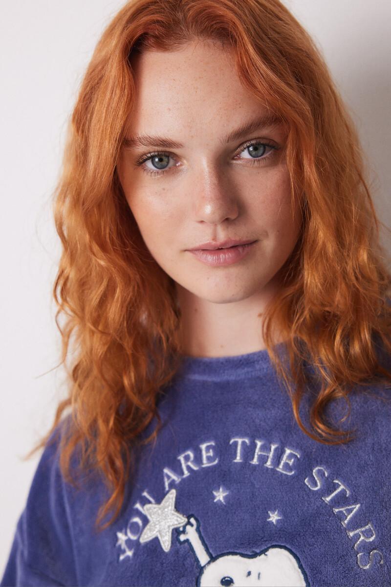 Women'secret Pijama Largo Polar Snoopy