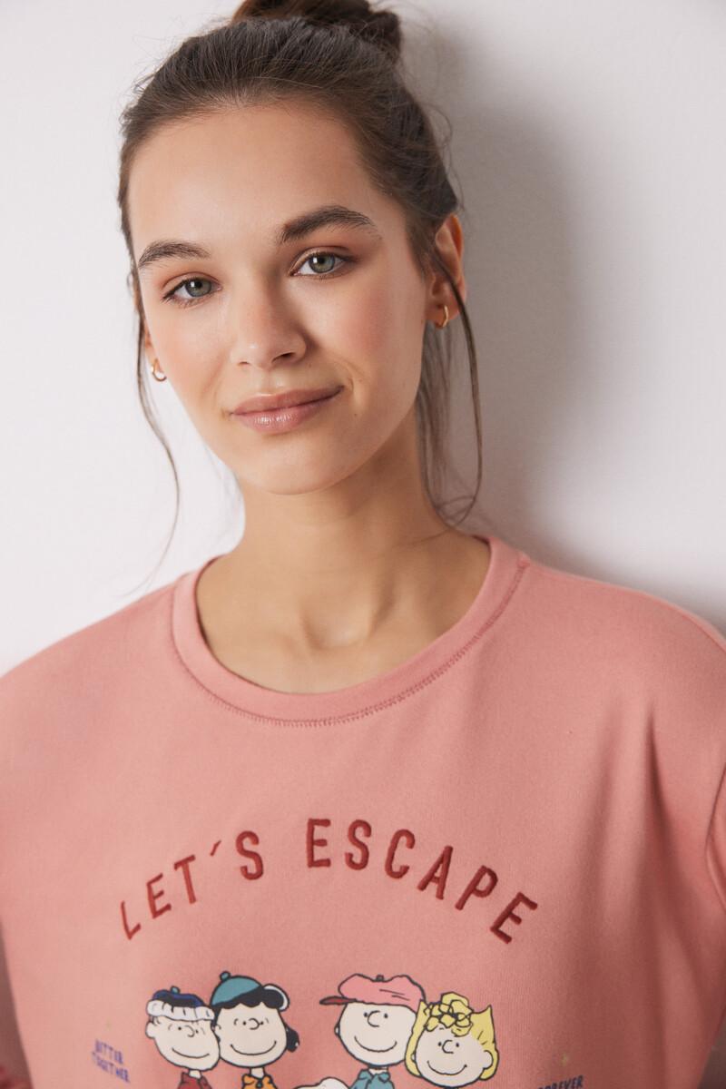 Women'secret Pijama Largo Súper Soft Rosa Snoopy
