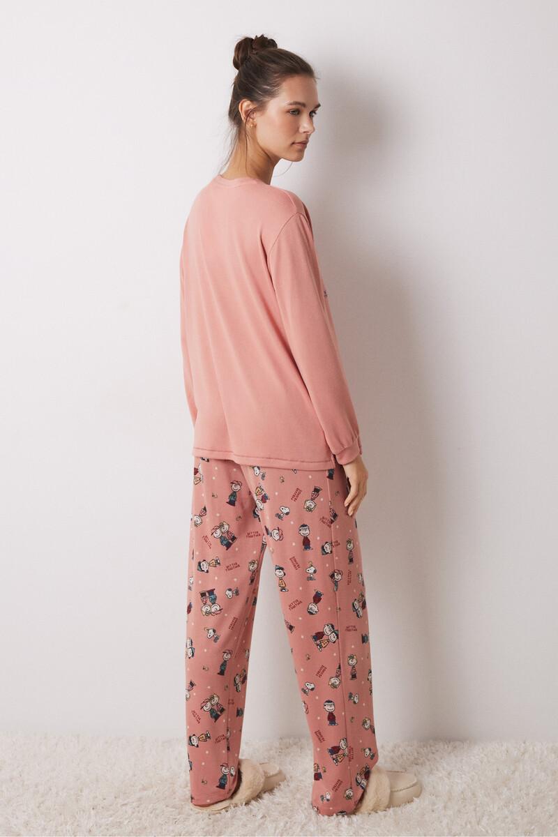 Women'secret Pijama Largo Súper Soft Rosa Snoopy