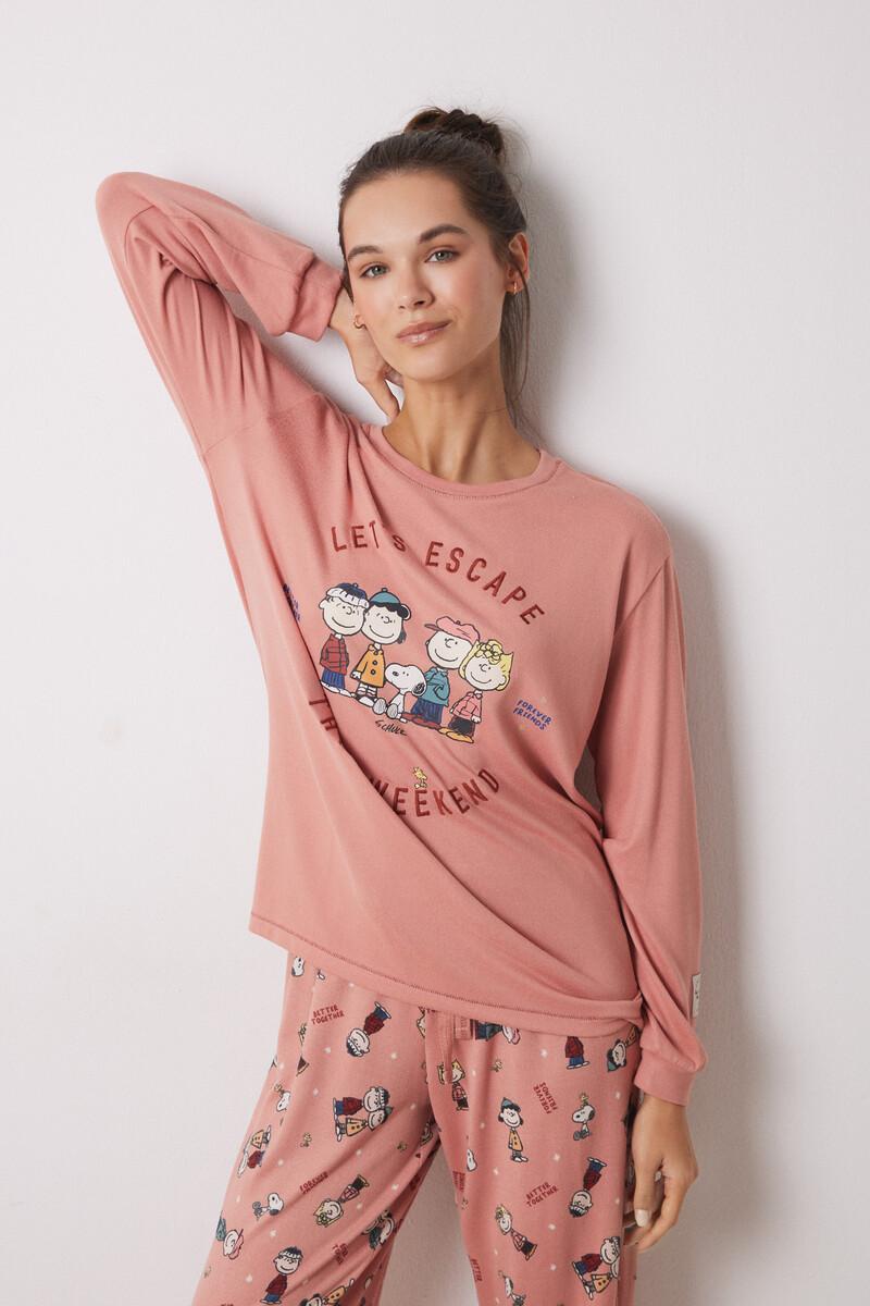 women'secret Pijama largo súper soft rosa Snoopy