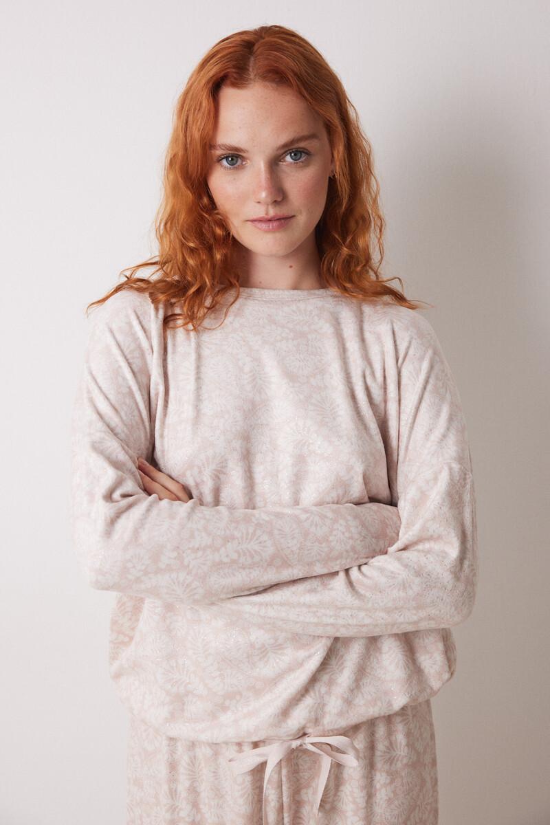 women'secret Pijama largo terciopelo rosa