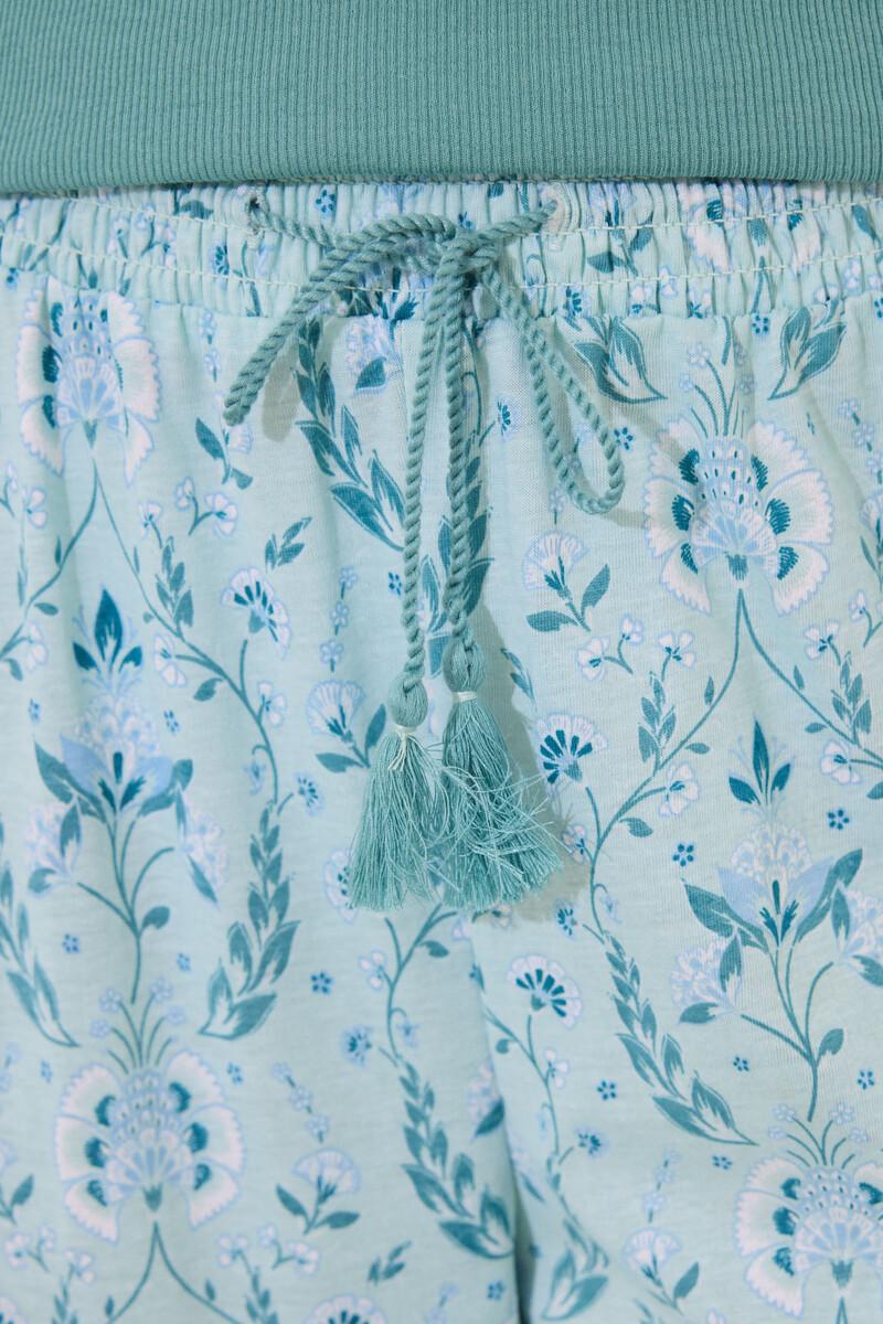 Women'secret Pijama Largo Verde Esmeralda Flores