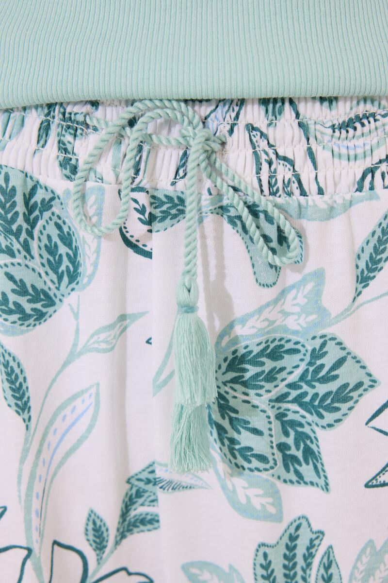 Women'secret Pijama Largo Verde Turquesa Flores
