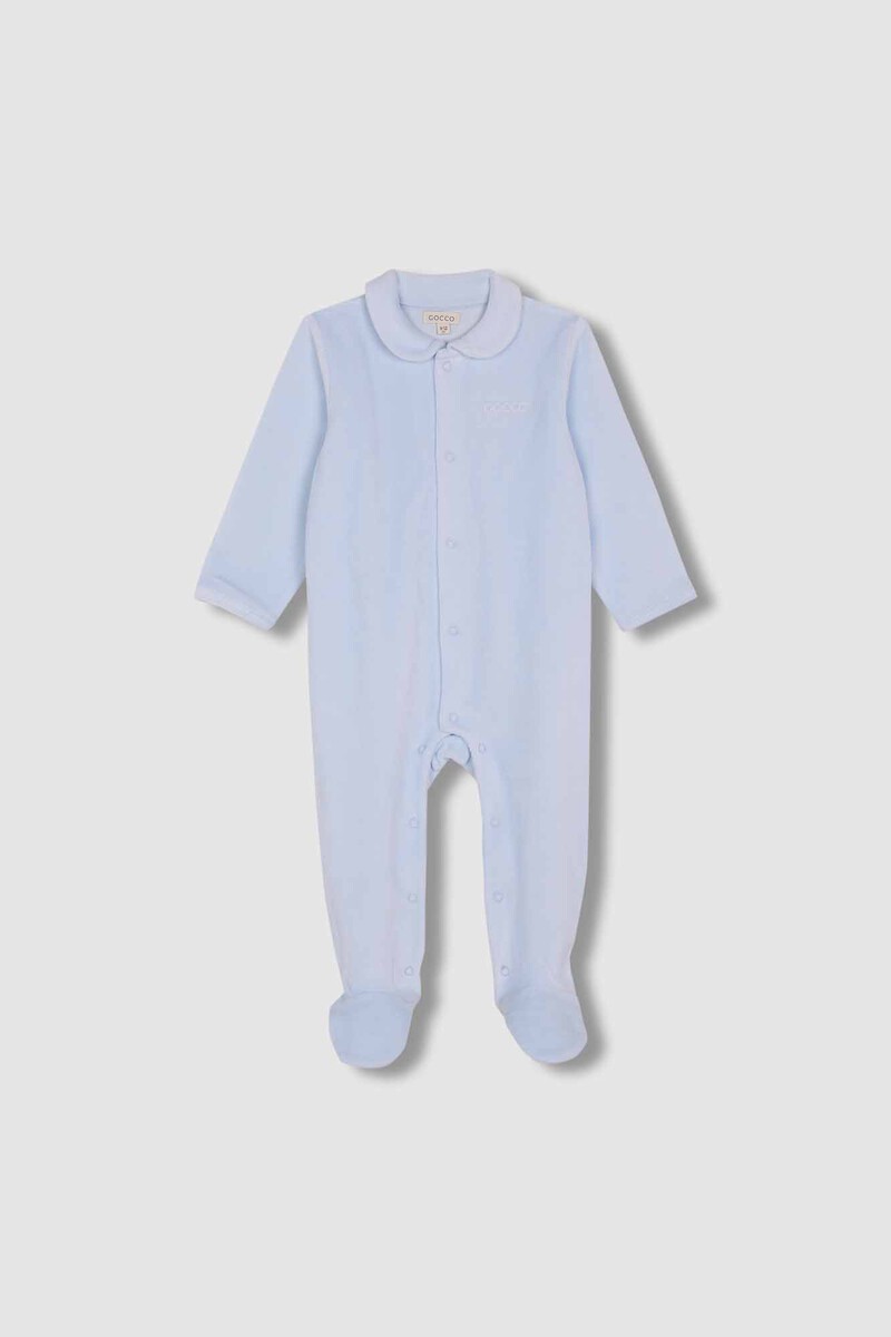 women'secret Pijama velour azul claro