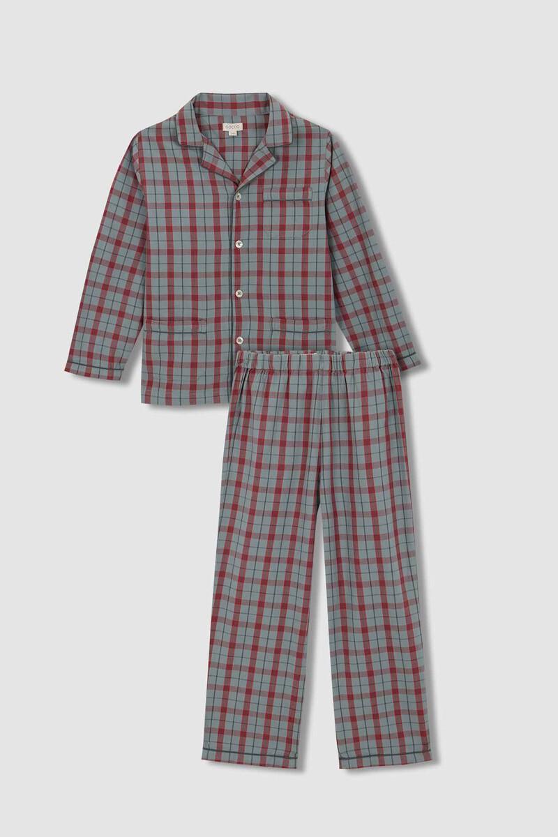 women'secret Pijama verde de cuadros verde