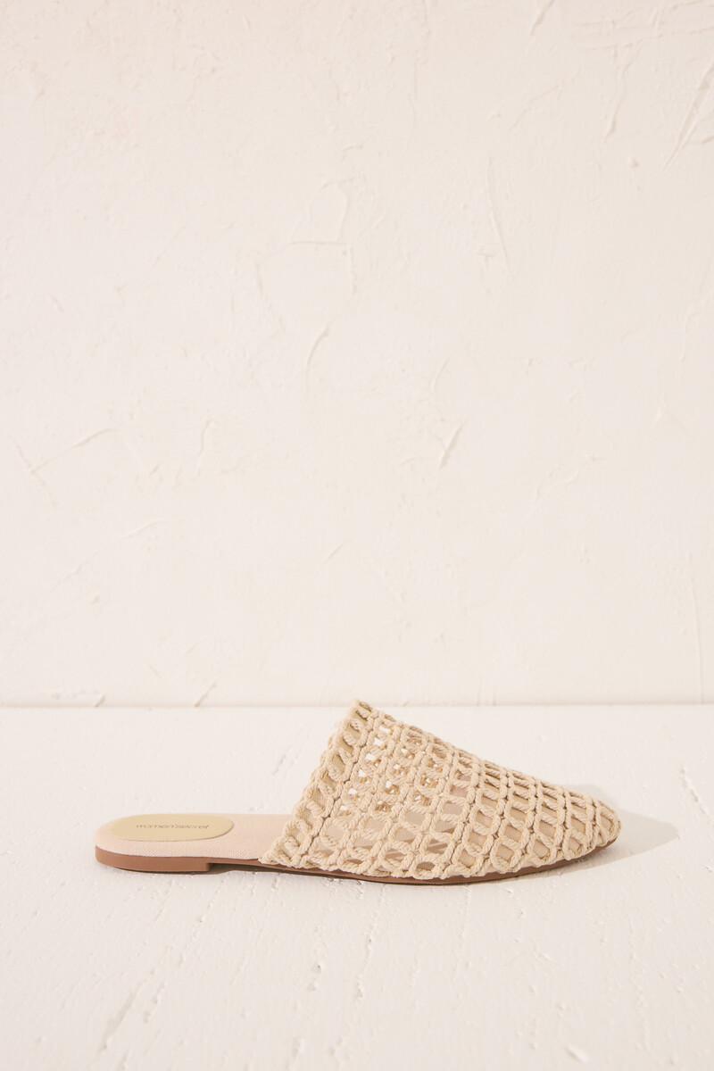 Women'secret Sandalia Mule Trenzado Beige