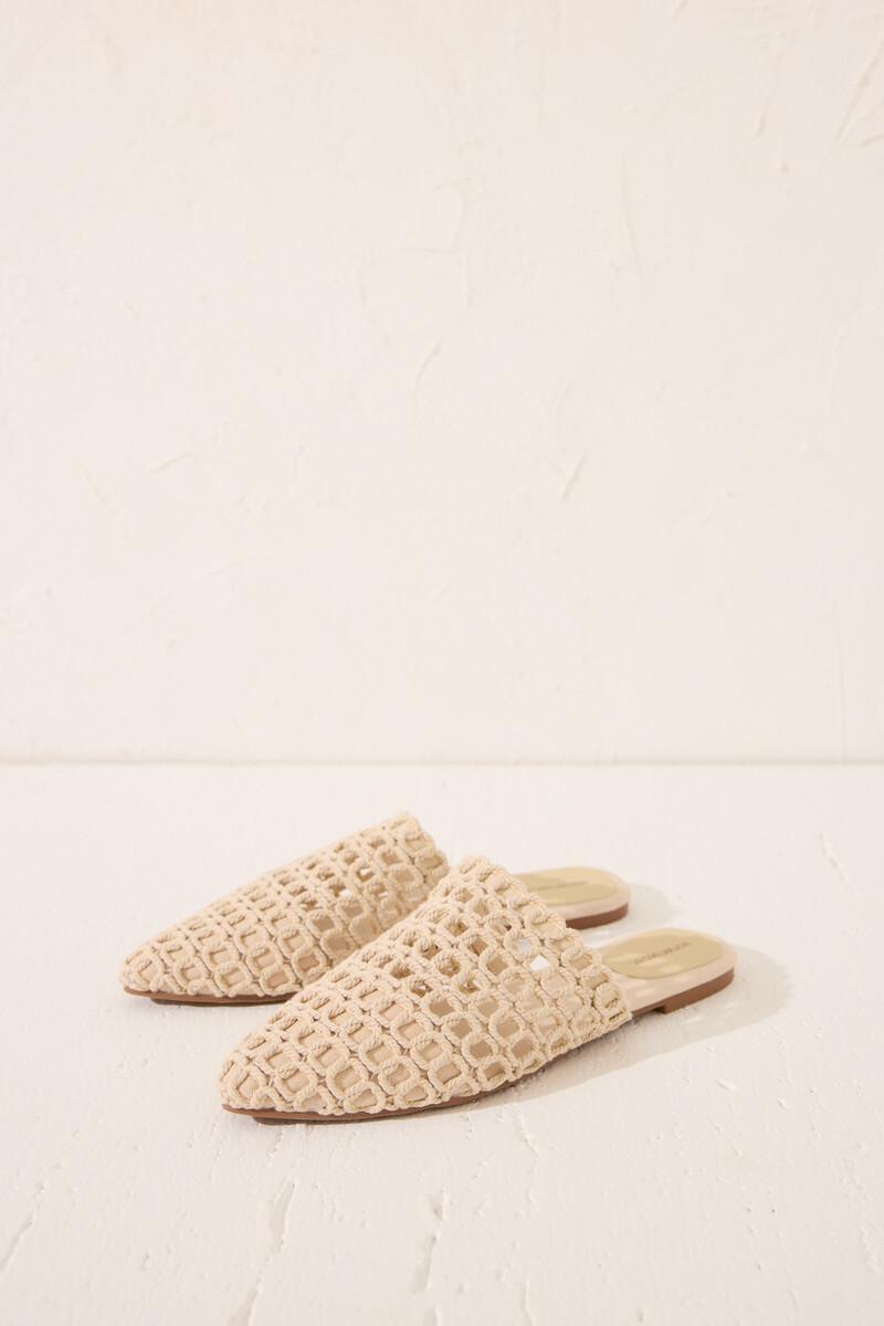 women'secret Sandalia mule trenzado beige