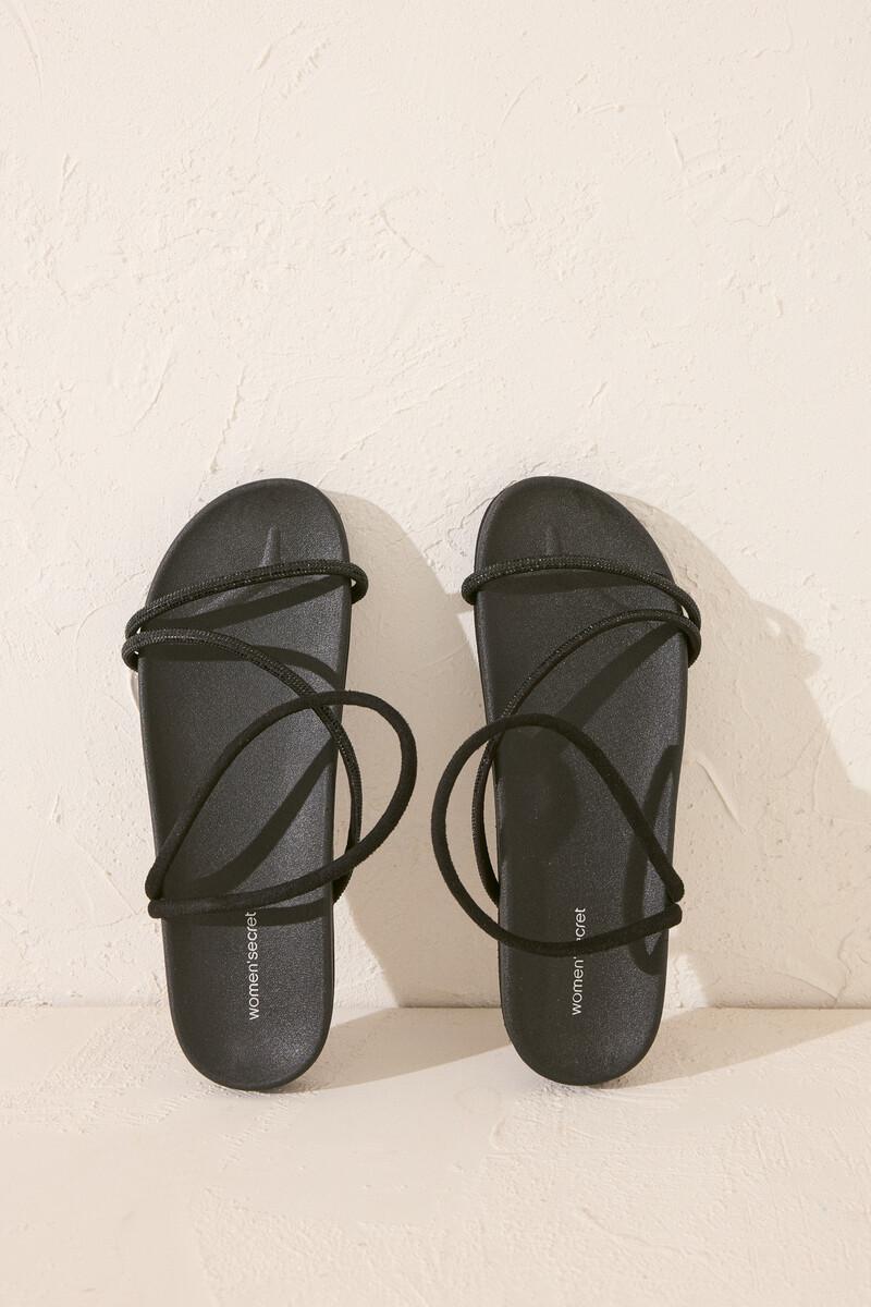 Women'secret Sandalias Anatómicas Tiras Brillo