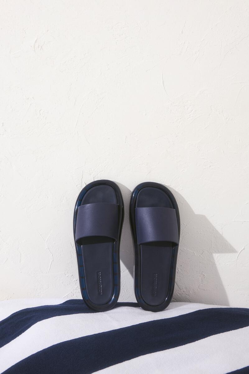 women'secret Sandalias tipo pala azul navy