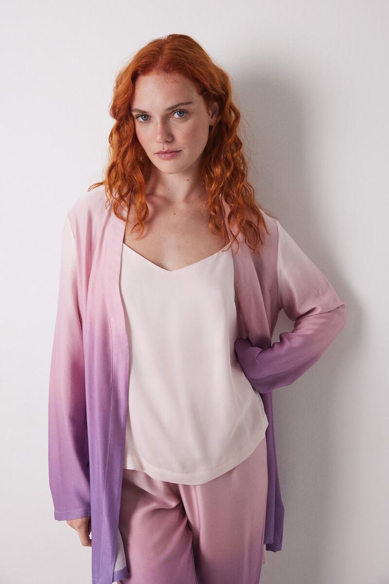 Women'secret Set Pijama Largo Satén Degradado