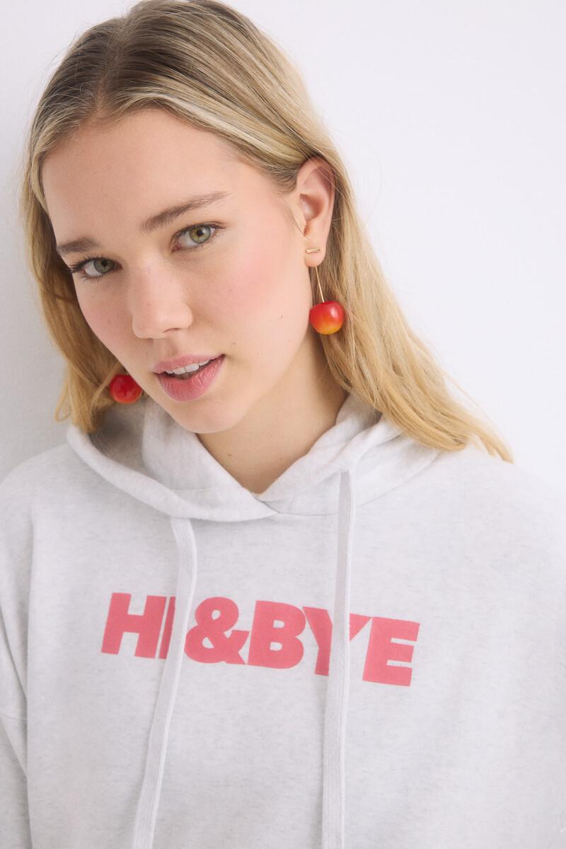 Women'secret Sudadera Capucha Felpa Algodón Gris