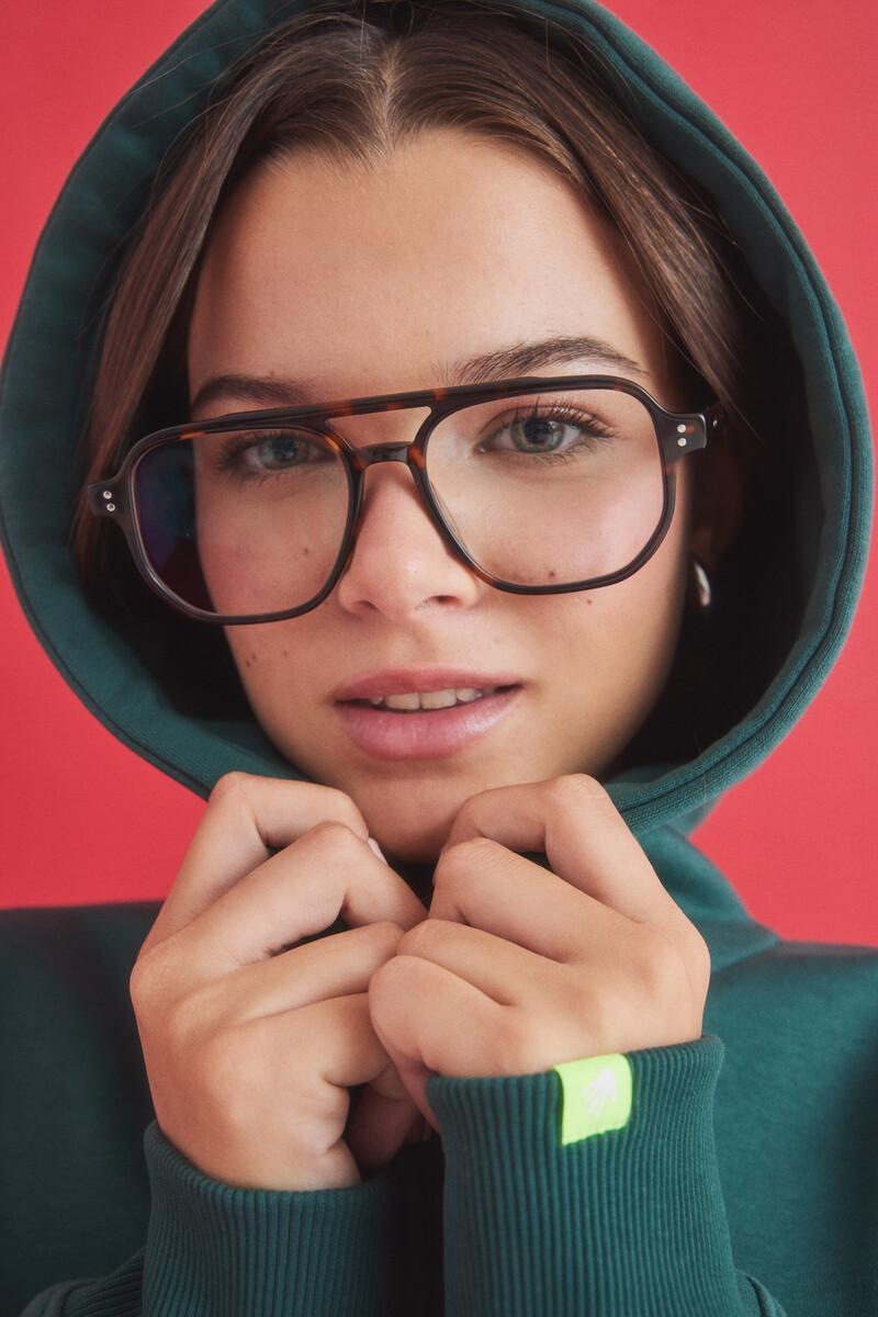 Women'secret Sudadera Capucha Felpa Verde Logo