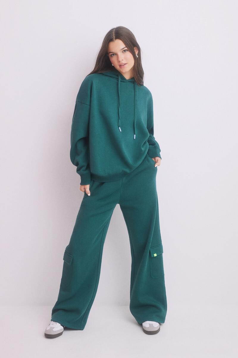 Women'secret Sudadera Capucha Felpa Verde Logo