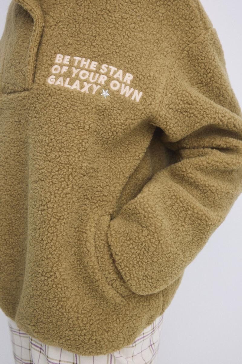 Women'secret Sudadera Corta Borreguito Kaki