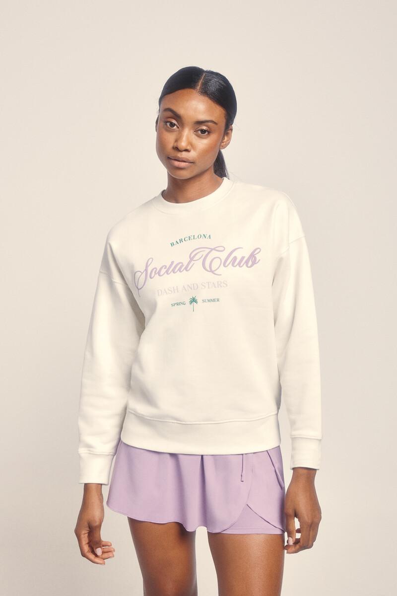 Women'secret Sudadera Felpa 100% Algodón Blanco