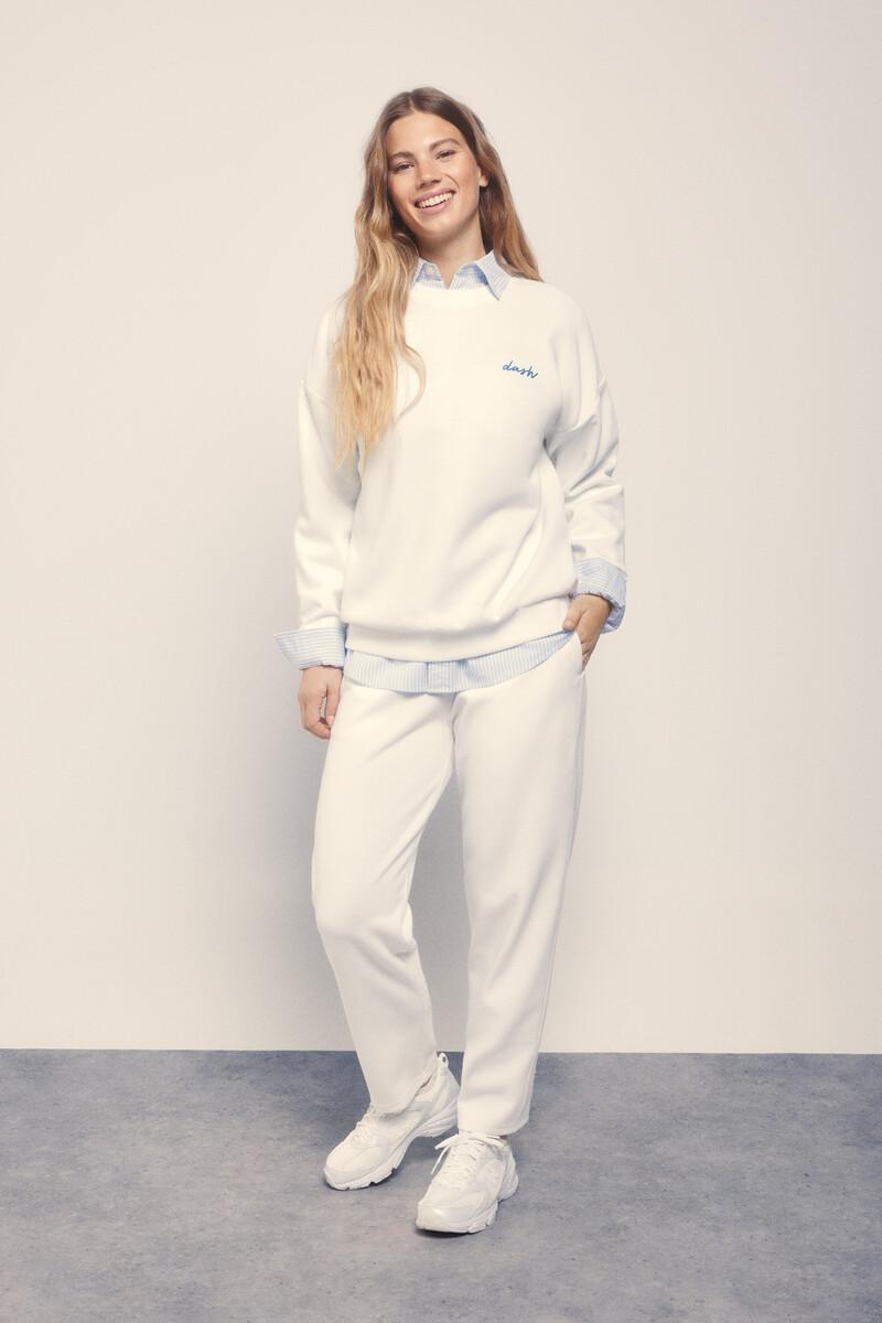 Women'secret Sudadera Felpa Piqué Marfil