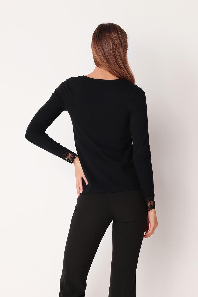 Women'secret Suéter Manga Larga Cuello Pico Negro