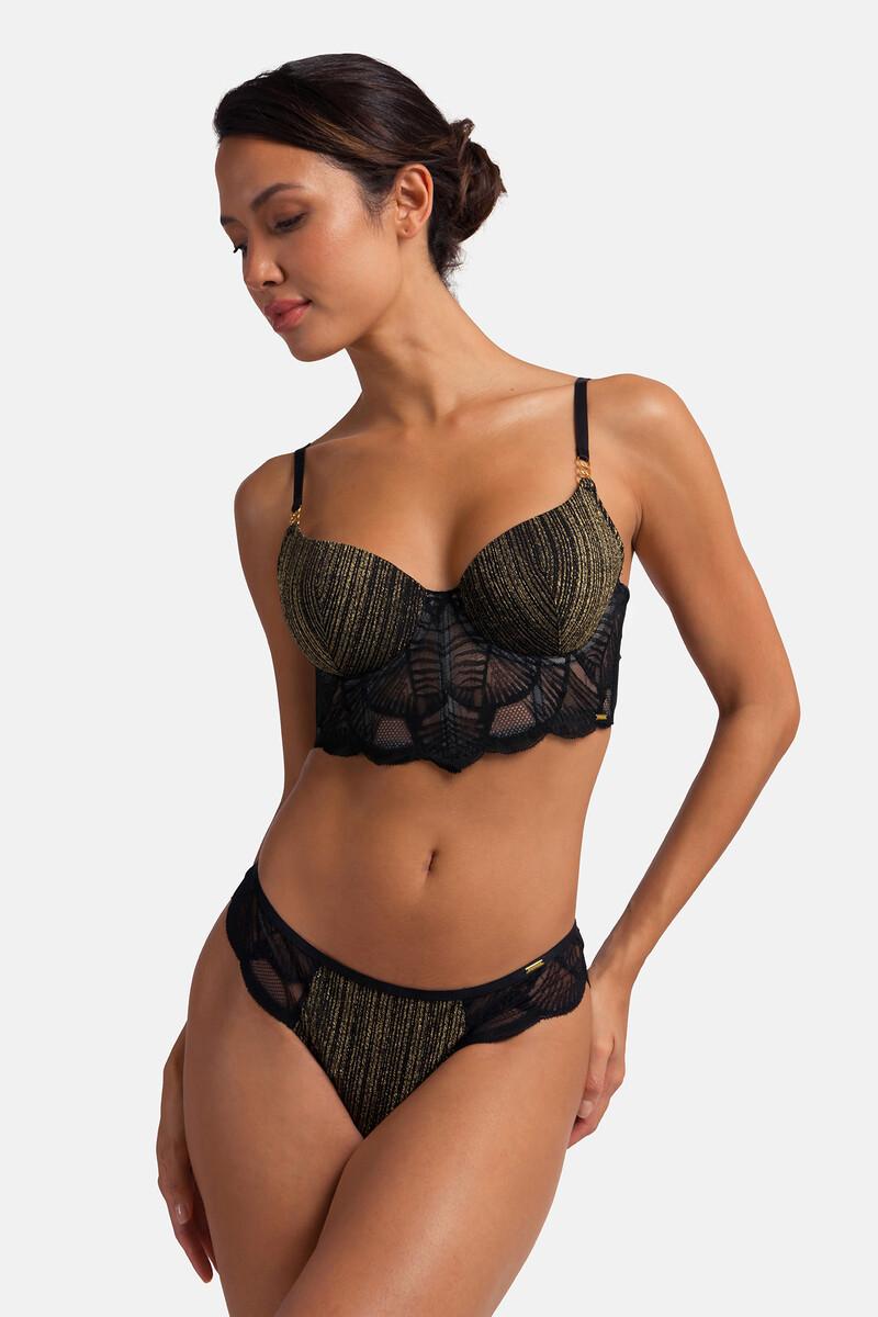 women'secret Sujetador bustier con relleno lúrex