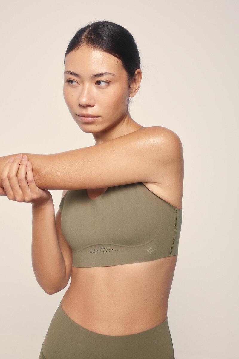Women'secret Sujetador Deportivo COMPRESSIVE Caqui