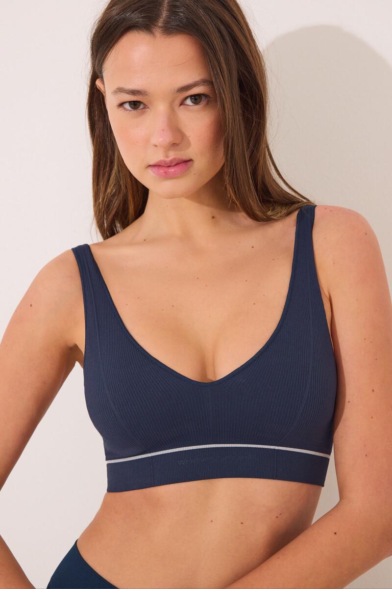 Women'secret Sujetador Seamless Canalé Azul