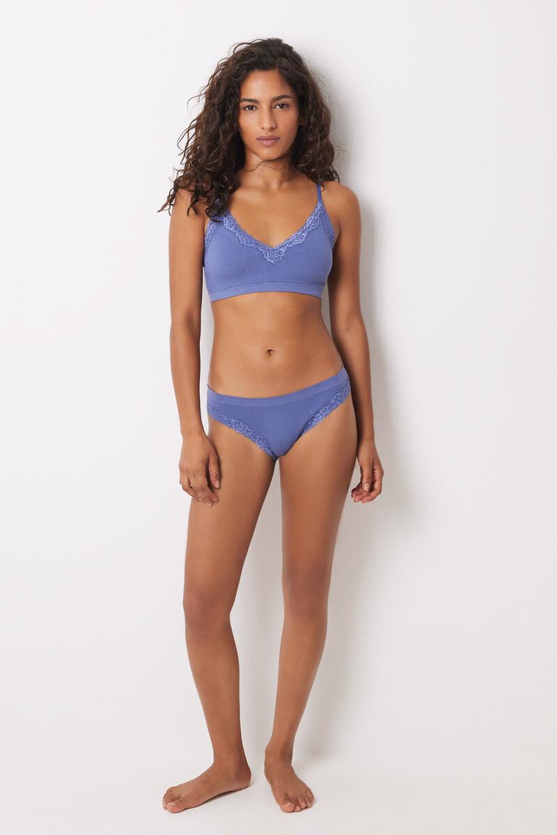 Women'secret Sujetador Seamless Canalé Azul