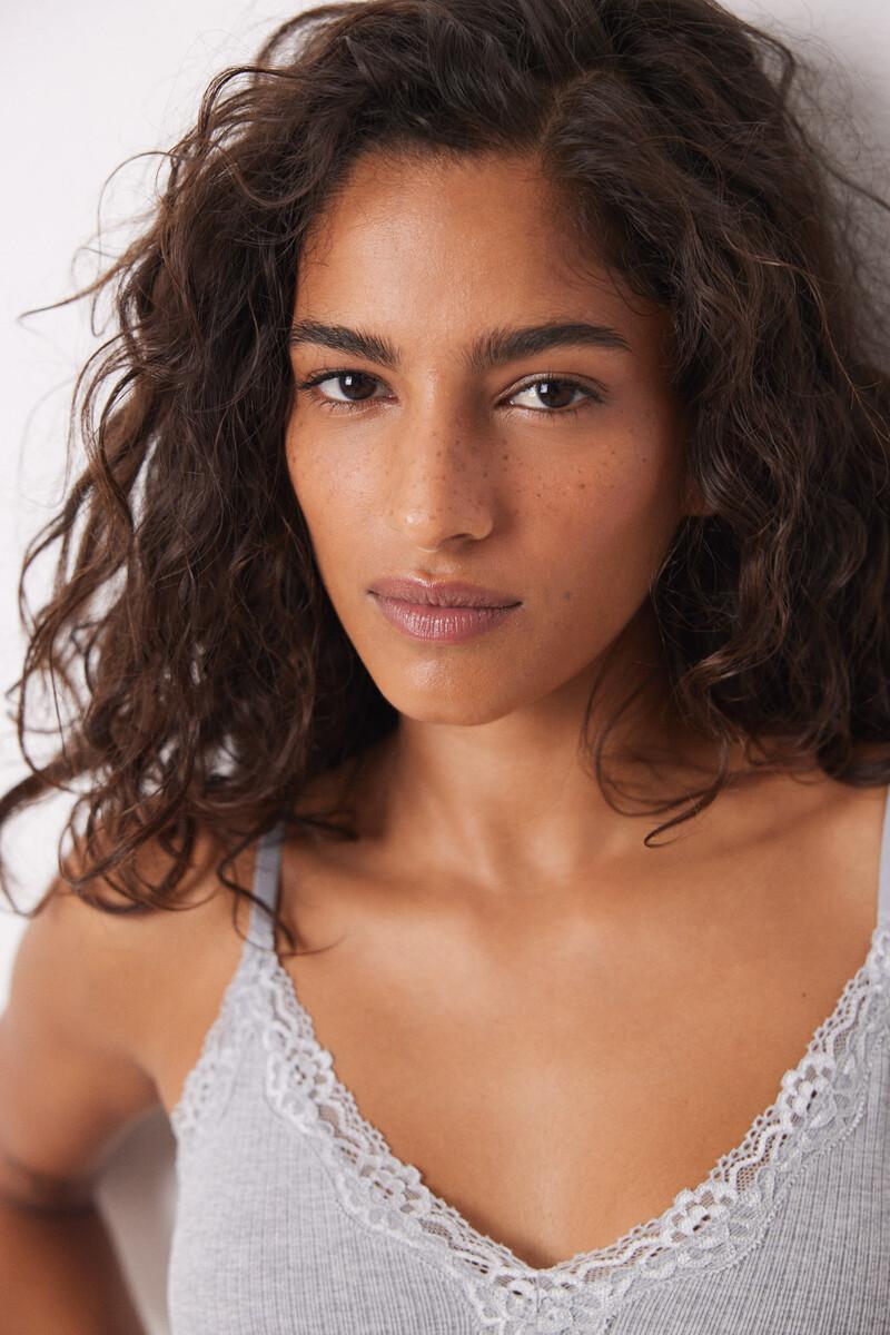 Women'secret Sujetador Seamless Canalé Gris