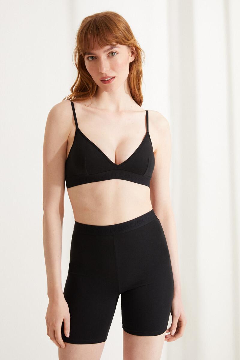 Women'secret Sujetador Triangular Algodón Negro