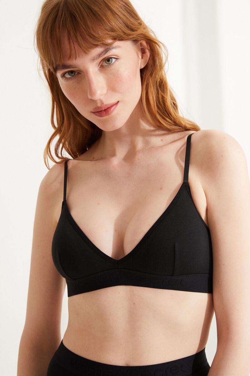 Women'secret Sujetador Triangular Algodón Negro