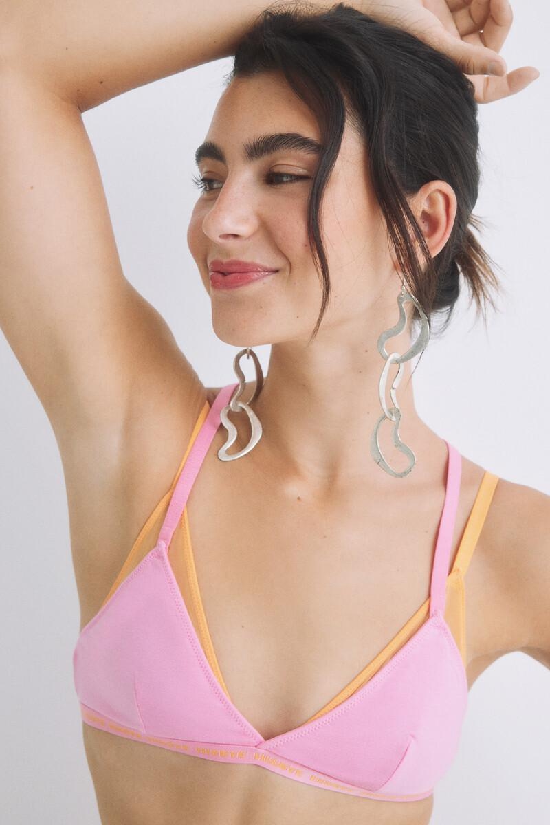 Women'secret Sujetador Triangular Mesh Rosa