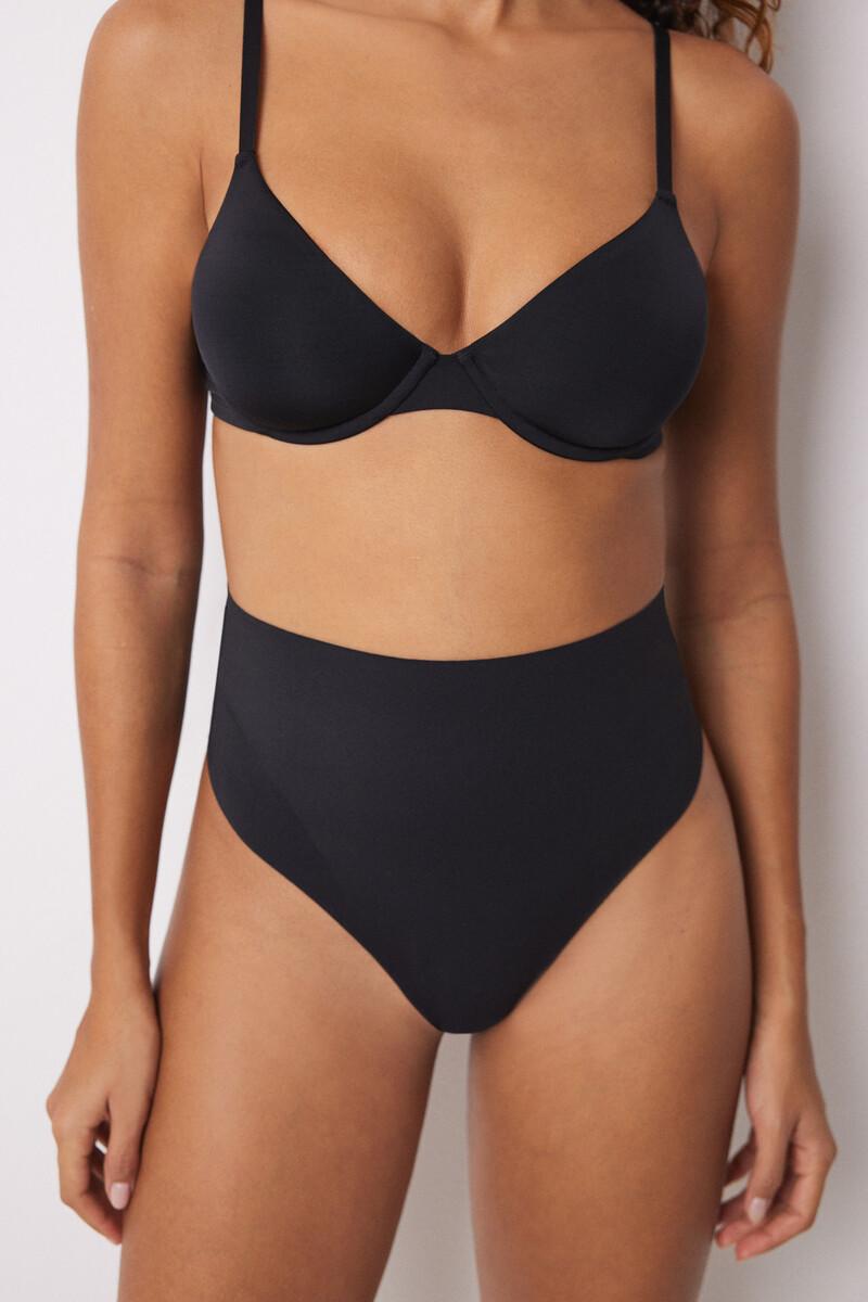 Women'secret Tanga Alta Reductor Y Push Up Negro