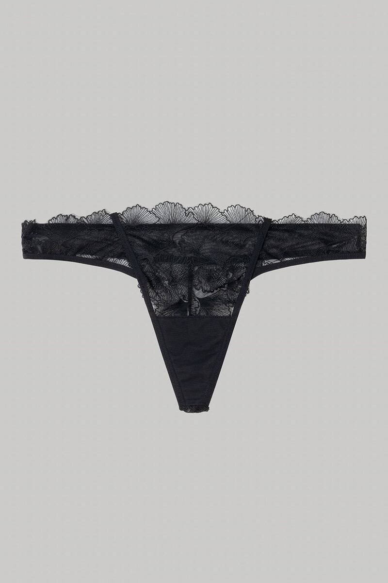 Women'secret Tanga Encaje Negro