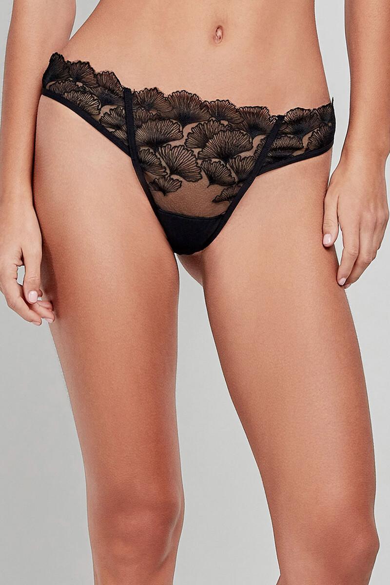 women'secret Tanga encaje negro