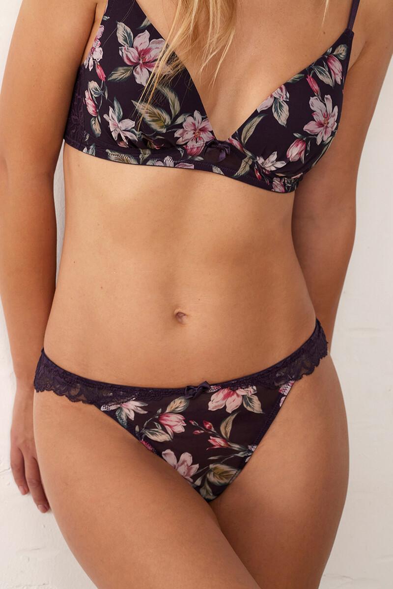 women'secret Tanga tul estampado