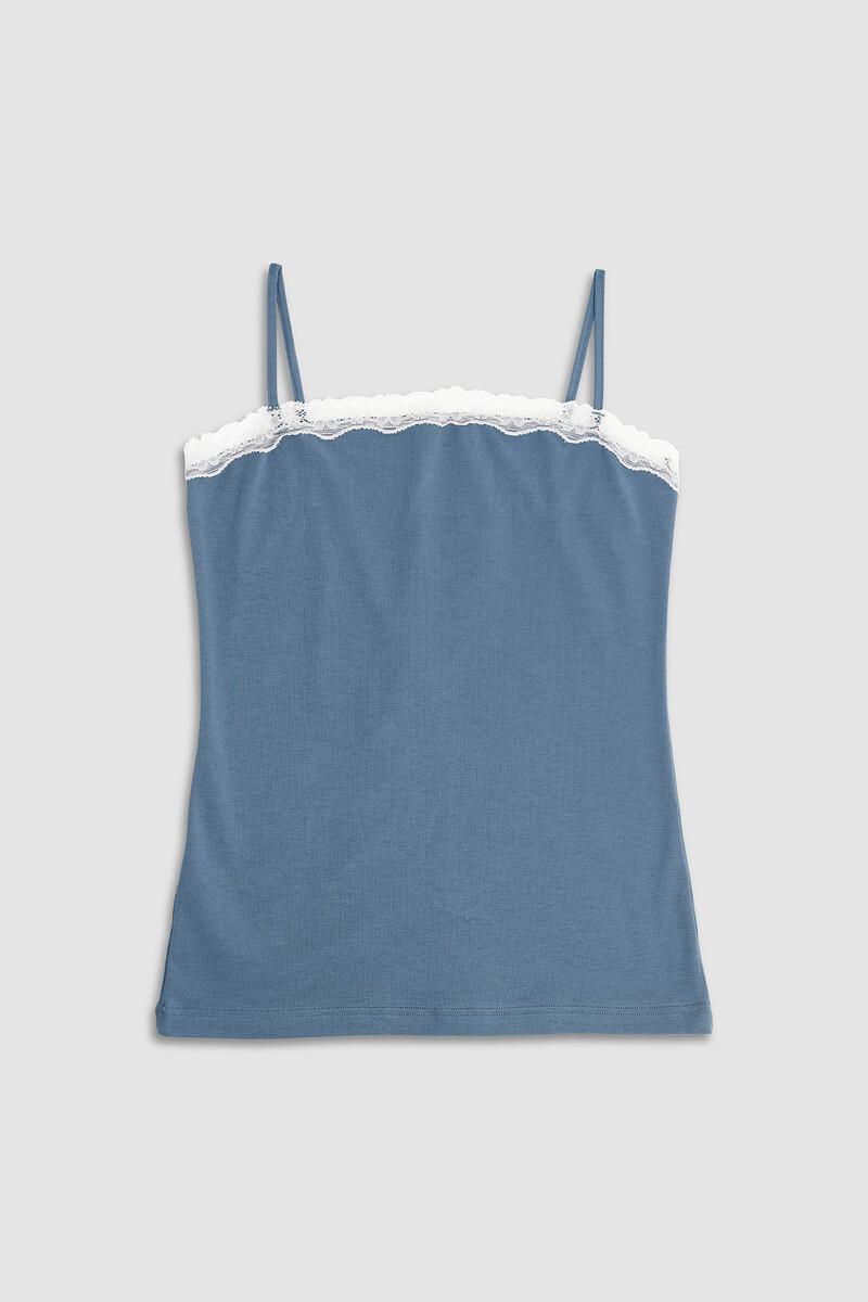women'secret Top azul antracita