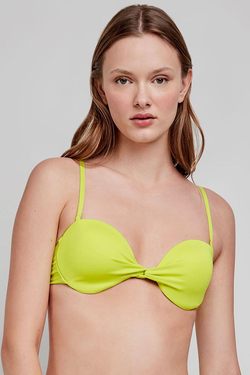 women'secret Top bikini bandeau liso verde