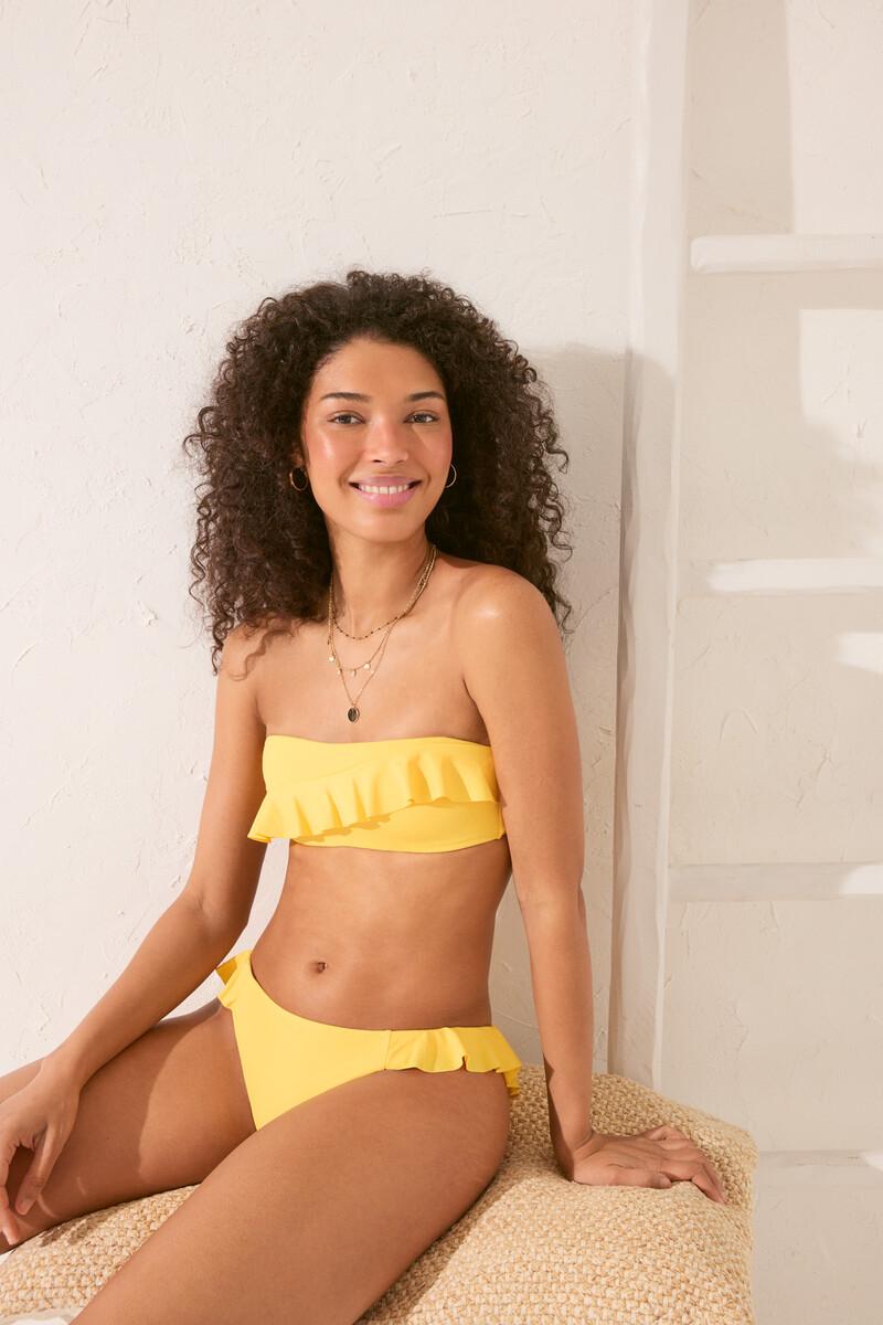Women'secret Top Bikini Bandeau Volante Amarillo