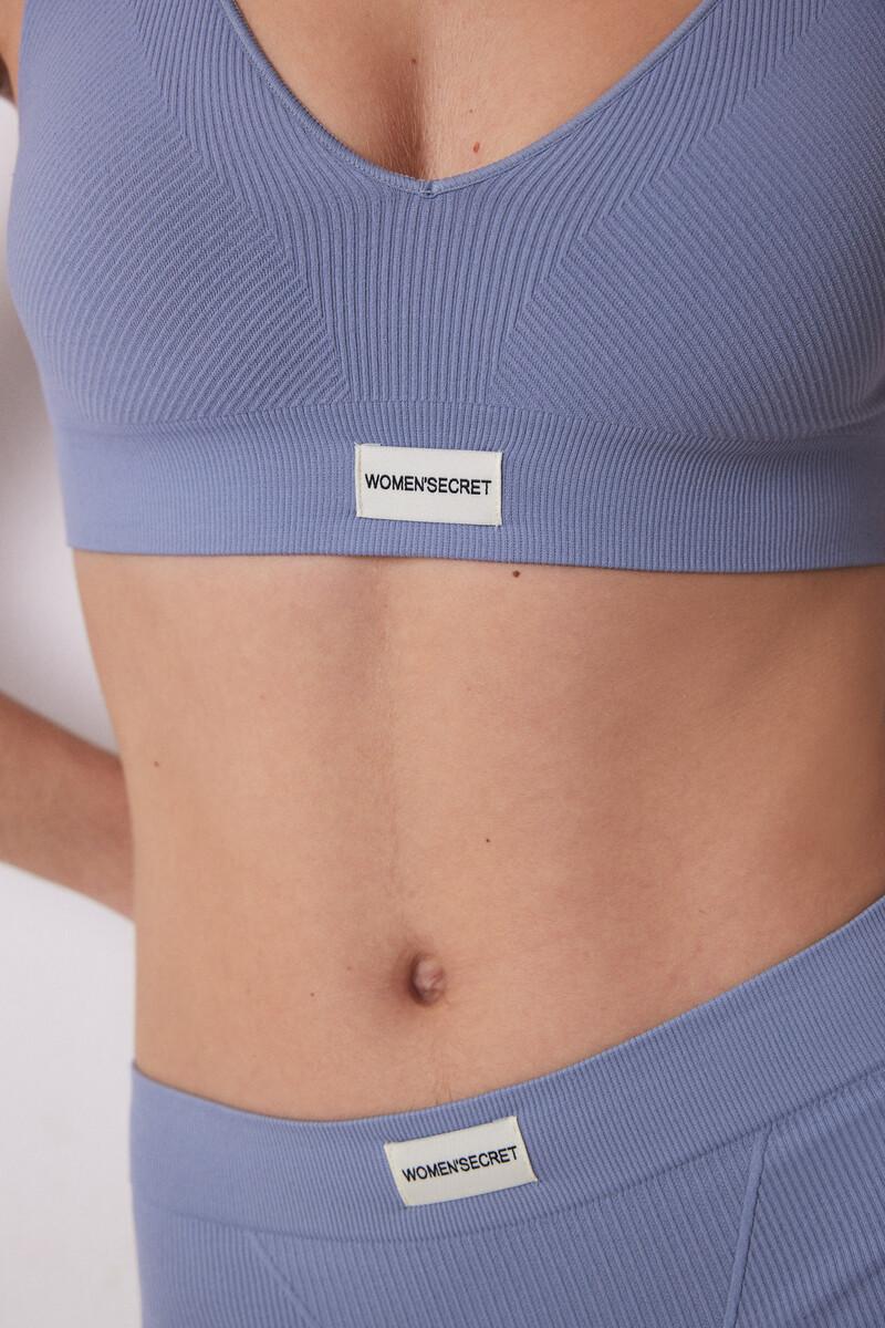 Women'secret Top Canalé Azul Seamless