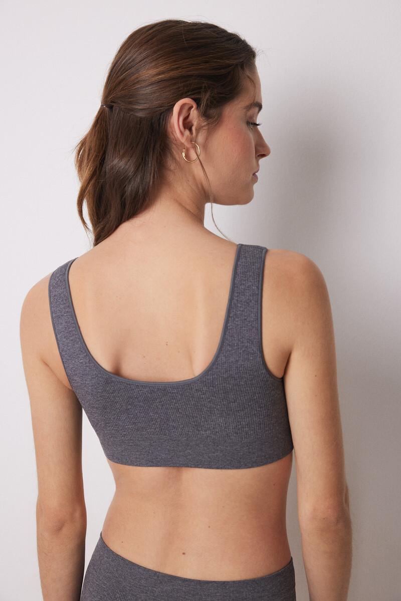 Women'secret Top Canalé Gris Seamless